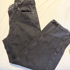 Black Denim Barrel Jean